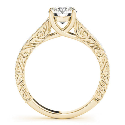 1CT Lab Diamond 14K Rose Gold Engagement Ring Vintage Trellis