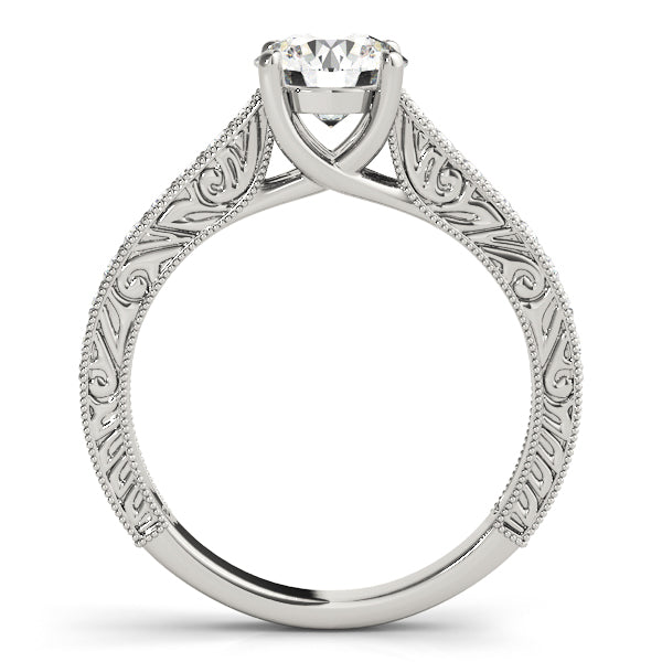 1CT Lab Diamond 14K Rose Gold Engagement Ring Vintage Trellis