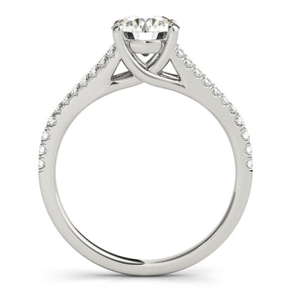 1CT Split Shank Diamond Engagement Ring in White Gold