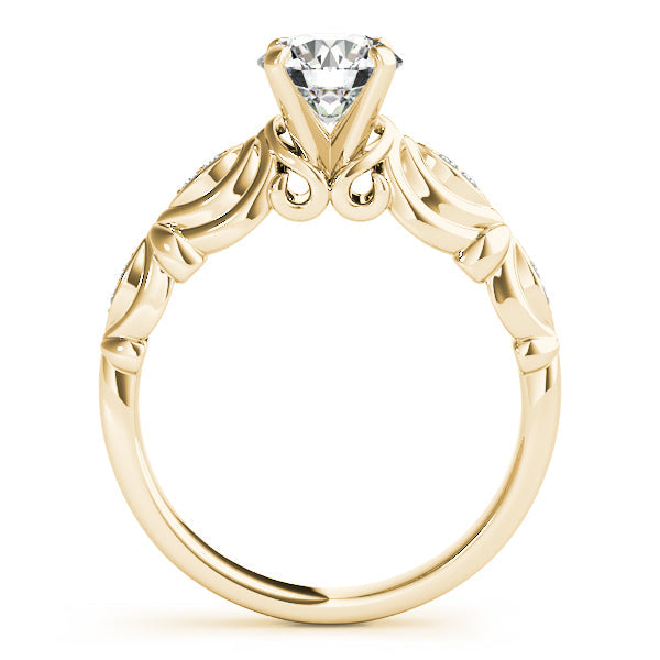 1CT Solitaire Round Diamond Engagement Ring 14K Yellow Gold Vintage