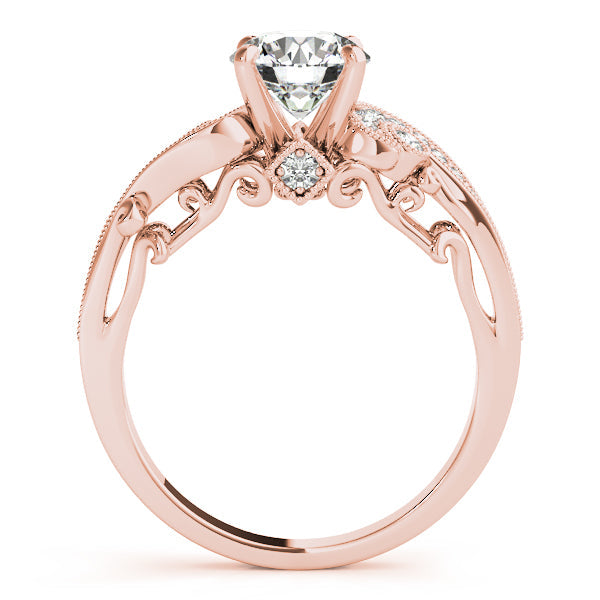 1CT Luxury Vintage Round Diamond Engagement Ring Curved Shank