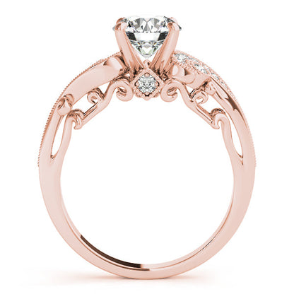 1CT Luxury Vintage Round Diamond Engagement Ring Curved Shank