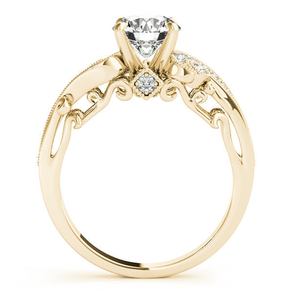 1CT Luxury Vintage Round Diamond Engagement Ring Curved Shank