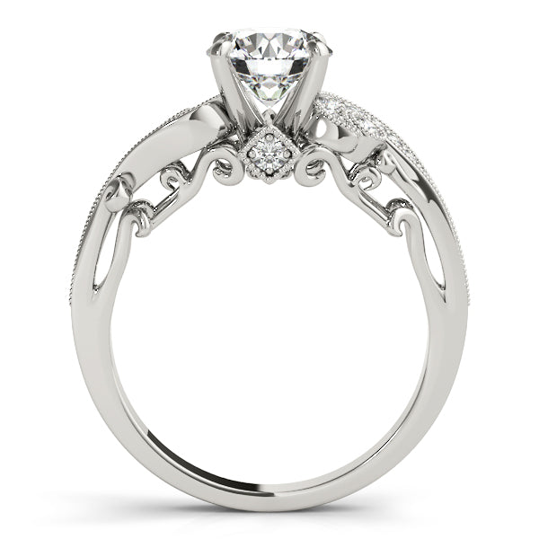 1CT Luxury Vintage Round Diamond Engagement Ring Curved Shank