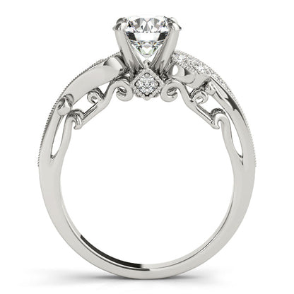 1CT Luxury Vintage Round Diamond Engagement Ring Curved Shank