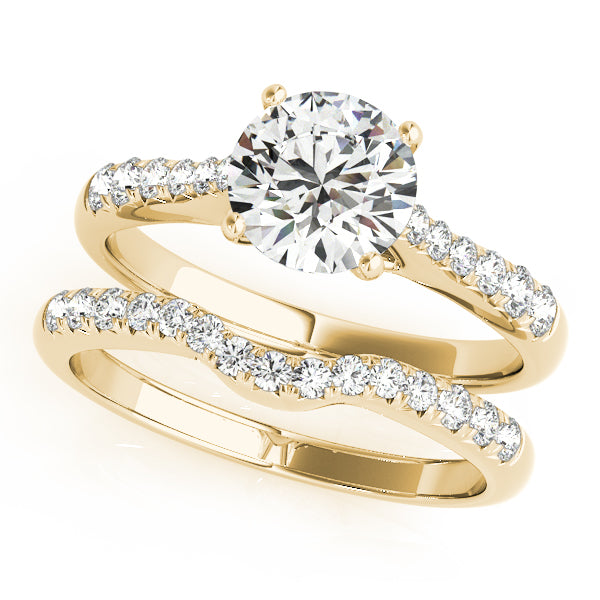 Classy 1CT Round Lab Diamond Engagement Ring 14K Yellow Gold