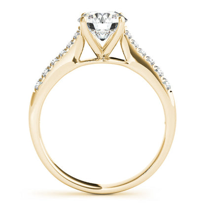 Luxury 1CT Round Cut Side Stone Rose Gold Engagement Ring