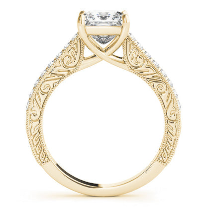 Rose Gold Trellis Princess Cut Diamond Engagement Ring