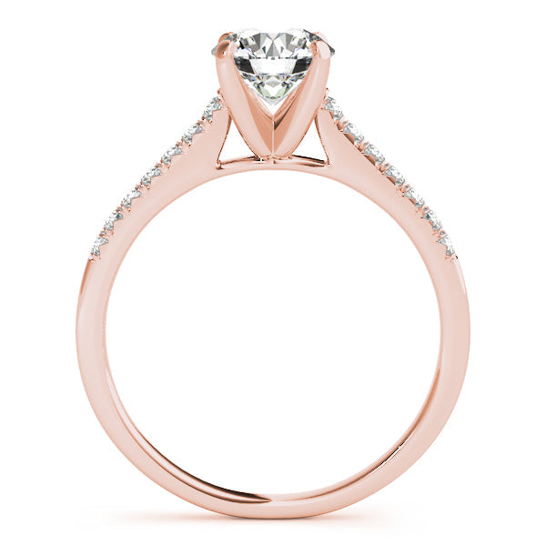 14K Yellow Gold Thin 1CT Round Lab Diamond Engagement Ring