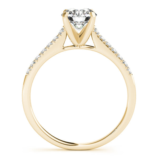 14K Yellow Gold Thin 1CT Round Lab Diamond Engagement Ring