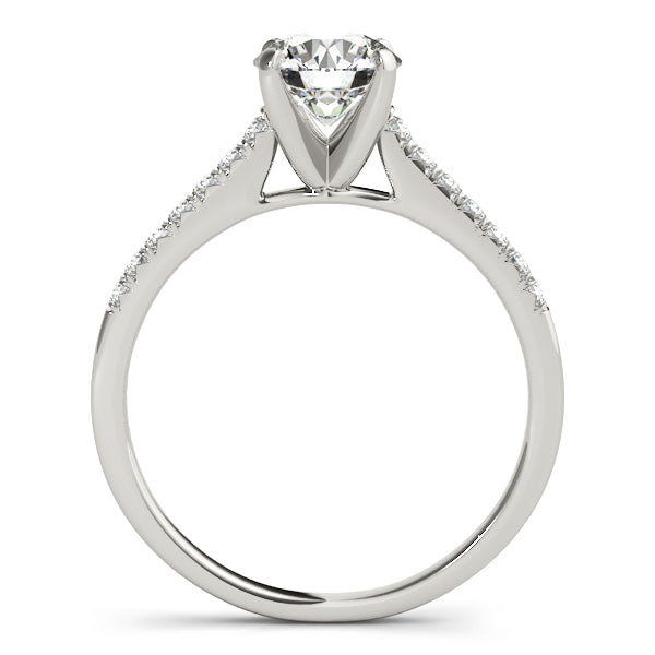 14K Yellow Gold Thin 1CT Round Lab Diamond Engagement Ring