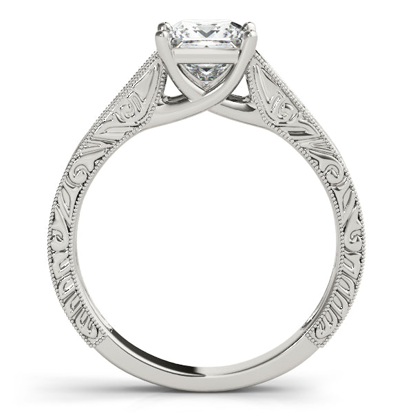 1CT Fancy Princess Cut Vintage Trellis Diamond Engagement Ring