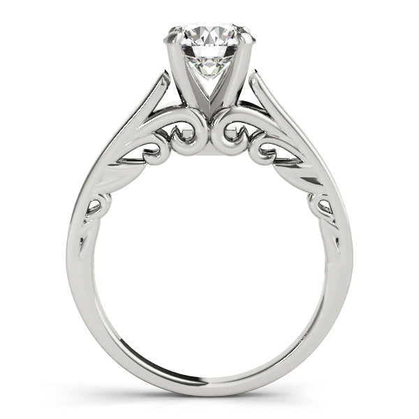 Vintage White Gold Solitaire Engagement Ring 1CT Round Cut Diamond