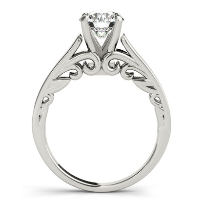 Vintage White Gold Solitaire Engagement Ring 1CT Round Cut Diamond