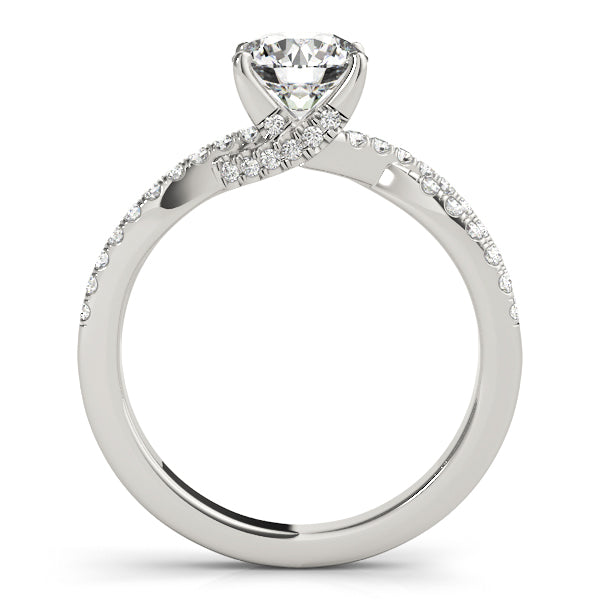 1CT Lab Diamond Engagement Ring 14K White Gold Infinity Split Shank