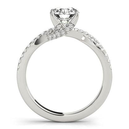 1CT Lab Diamond Engagement Ring 14K White Gold Infinity Split Shank