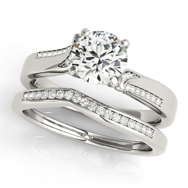 1CT Modern Lab Diamond Engagement Ring with Bypass Accents