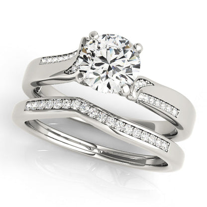 1CT Modern Lab Diamond Engagement Ring with Bypass Accents
