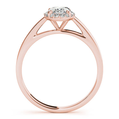 Yellow Gold Stylish Cathedral Oval Cut Diamond Engagement Ring