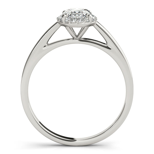 14K Yellow Gold Oval Cut Lab Diamond Engagement Ring Cathedral