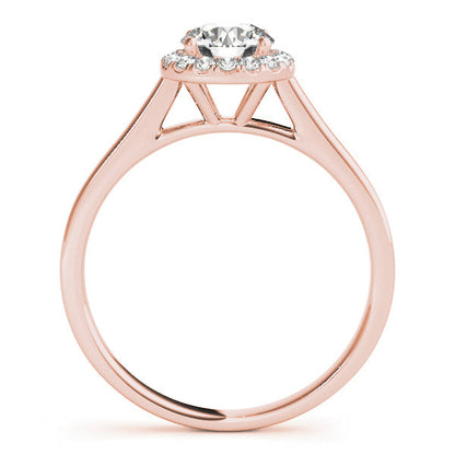 Cathedral 1CT Round Lab Diamond Halo Engagement Ring 14K White Gold