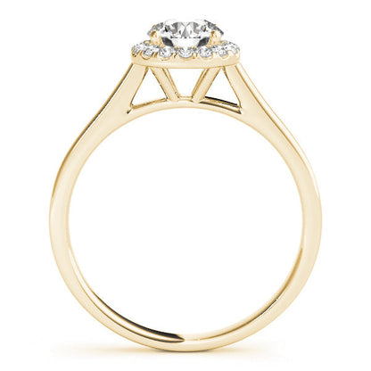 Cathedral 1CT Round Lab Diamond Halo Engagement Ring 14K White Gold