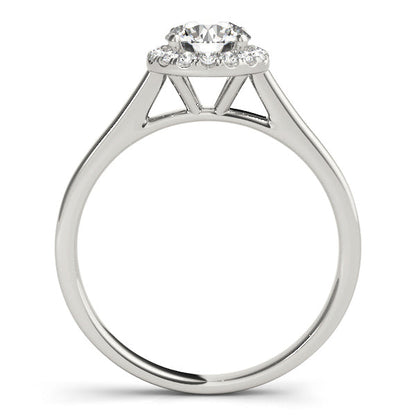 Cathedral 1CT Round Lab Diamond Halo Engagement Ring 14K White Gold