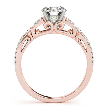 1CT Round Diamond Engagement Ring 14K White Gold Split Shank