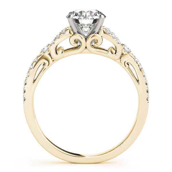 1CT Round Diamond Engagement Ring 14K White Gold Split Shank