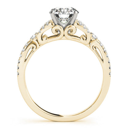 1CT Round Diamond Engagement Ring 14K White Gold Split Shank
