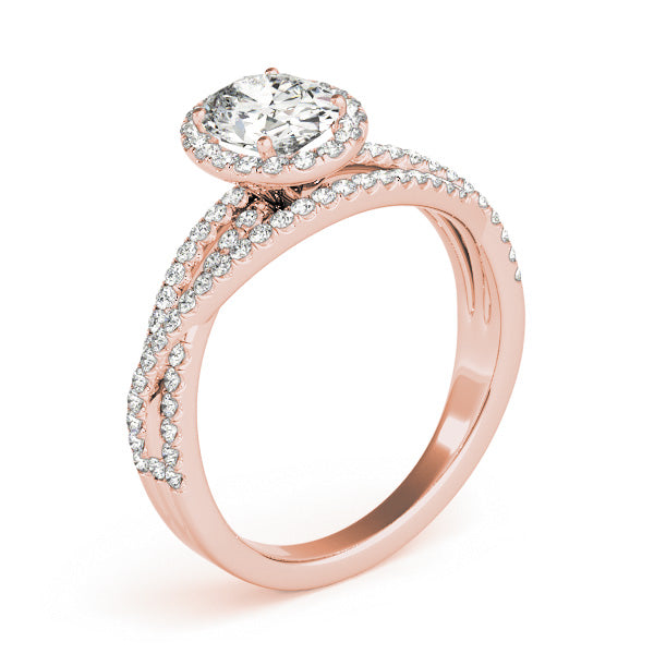 1CT Oval Cut Lab Diamond Engagement Ring 14K White Gold Split Shank