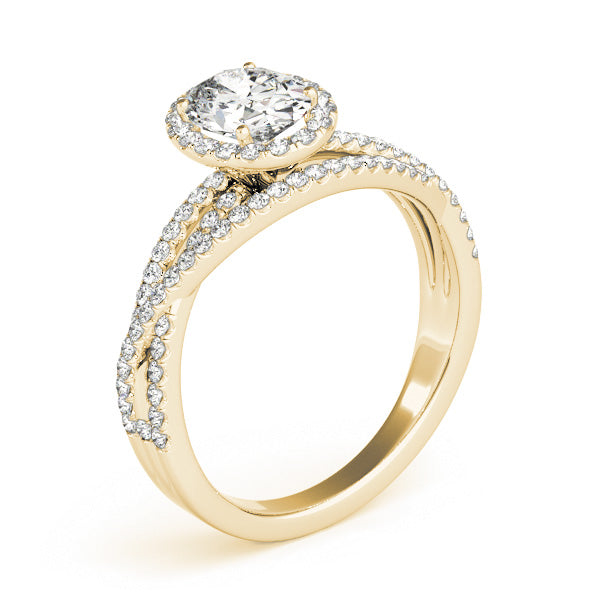 1CT Oval Cut Lab Diamond Engagement Ring 14K White Gold Split Shank