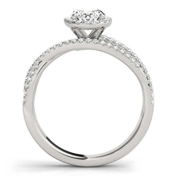 1CT Oval Cut Lab Diamond Engagement Ring 14K White Gold Split Shank