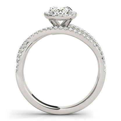 1CT Oval Cut Lab Diamond Engagement Ring 14K White Gold Split Shank