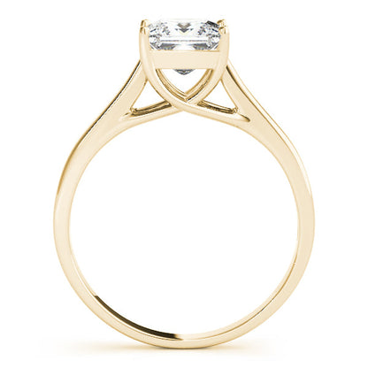1CT Solitaire Princess Lab Diamond Engagement Ring 14K Yellow Gold