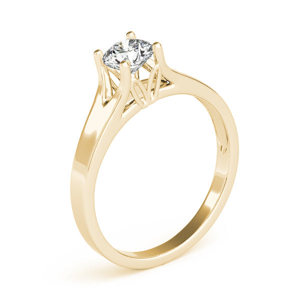 Solitaire Engagement Ring with 1CT Round Diamond 14K Rose Gold