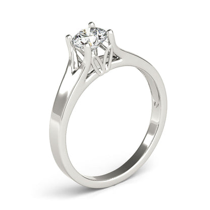 Solitaire Engagement Ring with 1CT Round Diamond 14K Rose Gold