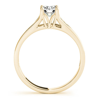 Solitaire Engagement Ring with 1CT Round Diamond 14K Rose Gold