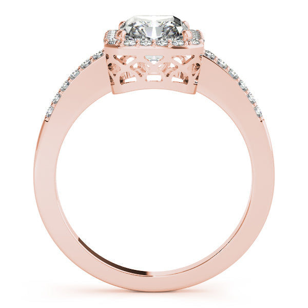 1CT Emerald Cut Lab Diamond Engagement Ring 14K White Gold Halo