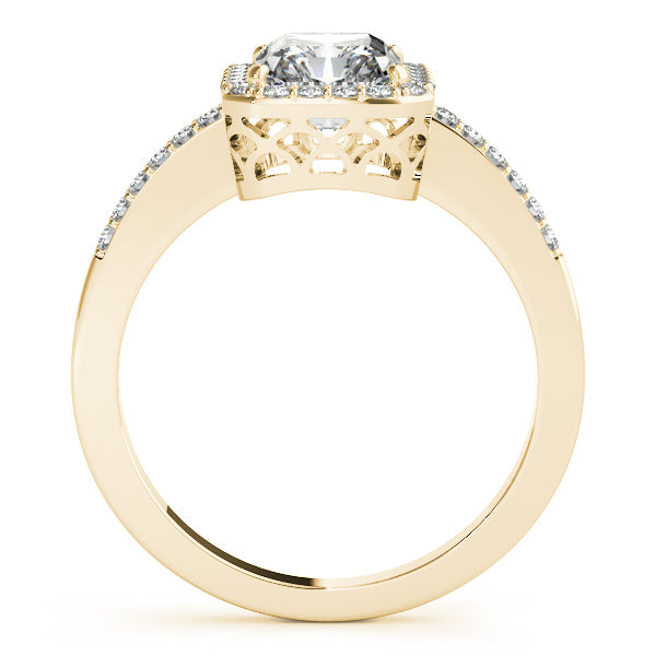 1CT Emerald Cut Lab Diamond Engagement Ring 14K White Gold Halo