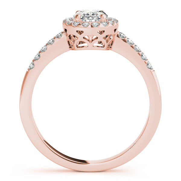 1CT Oval Cut Diamond Engagement Ring with Side Stones 14K Yellow Gold