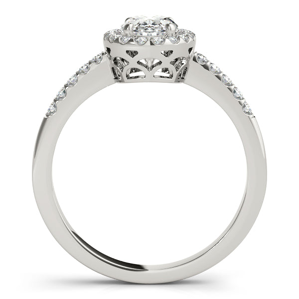 1CT Oval Cut Diamond Engagement Ring with Side Stones 14K Yellow Gold