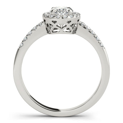 1CT Oval Cut Diamond Engagement Ring with Side Stones 14K Yellow Gold