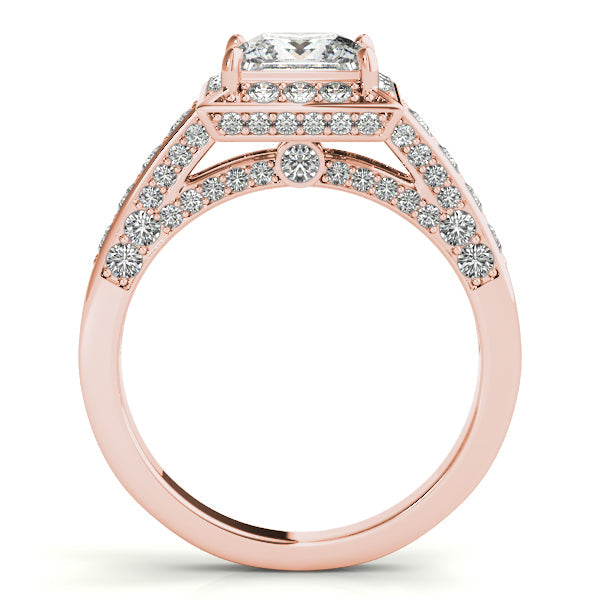 1.75CT Princess Cut Diamond Engagement Ring Luxury Halo Style