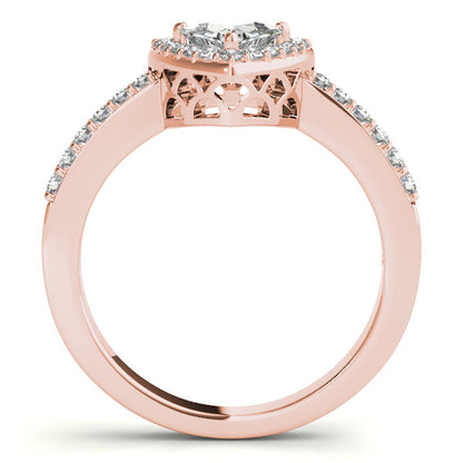 1CT Trillion Cut Halo Engagement Ring Triangle Diamond 14K White Gold