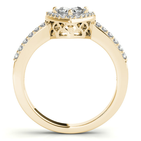 1CT Trillion Cut Halo Engagement Ring Triangle Diamond 14K White Gold