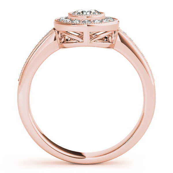 1CT Round Lab Diamond Engagement Ring 14K White Gold Bezel Halo