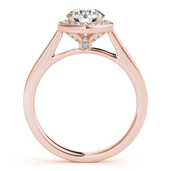 Posh 1CT Round Diamond Engagement Ring 14K Yellow Gold Hidden Halo