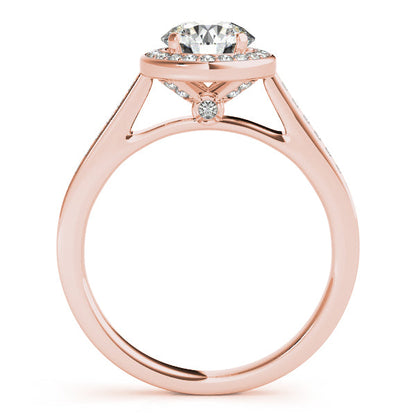 Posh 1CT Round Diamond Engagement Ring 14K Yellow Gold Hidden Halo