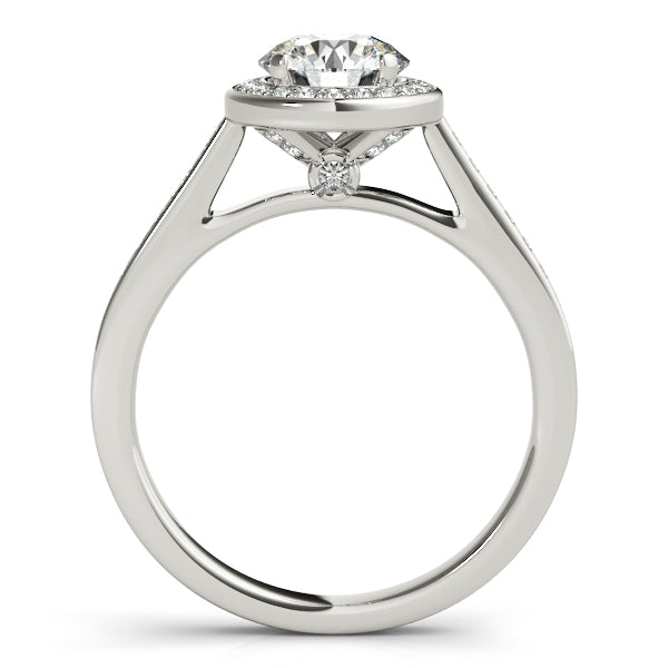 Posh 1CT Round Diamond Engagement Ring 14K Yellow Gold Hidden Halo
